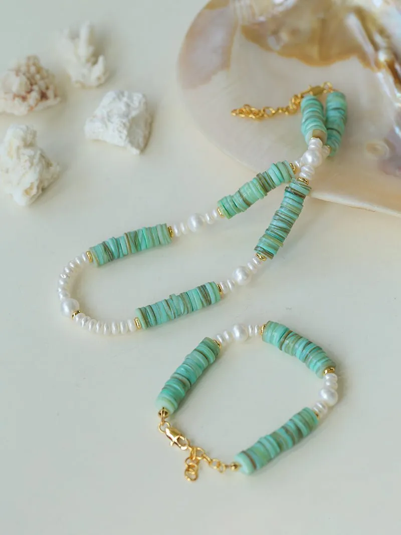 Green Shell Baroque Pearl Necklace