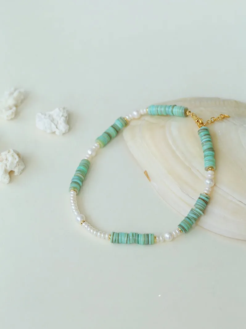 Green Shell Baroque Pearl Necklace