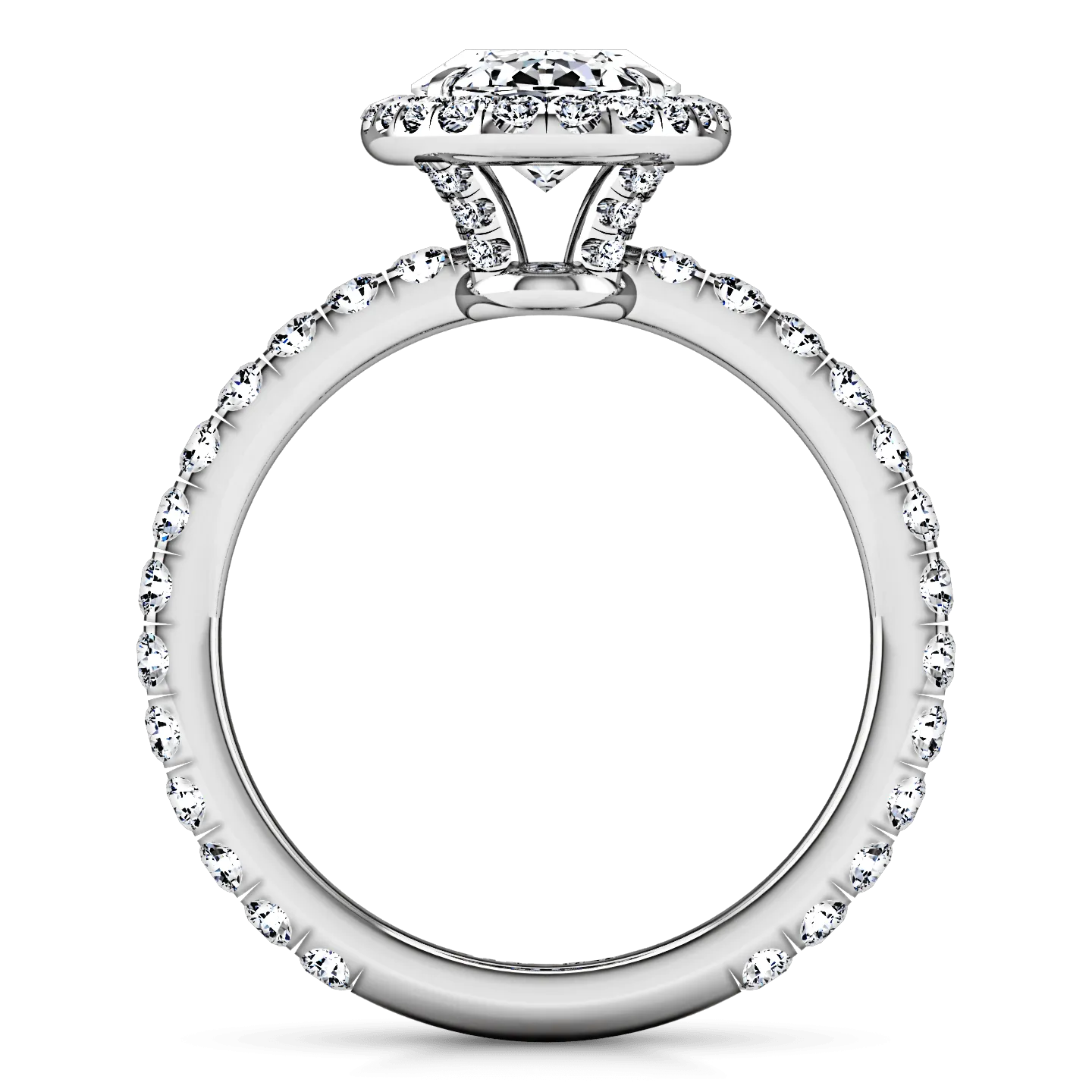 Halo Oval Diamond Engagement Ring Elsa 14K White Gold