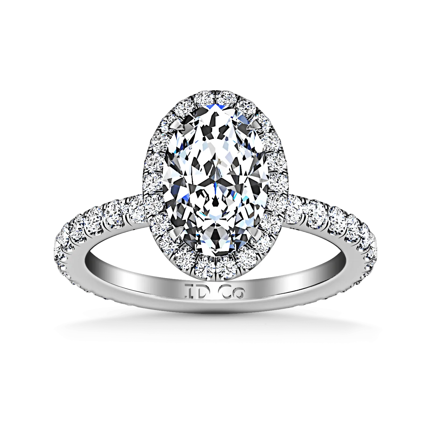 Halo Oval Diamond Engagement Ring Elsa 14K White Gold