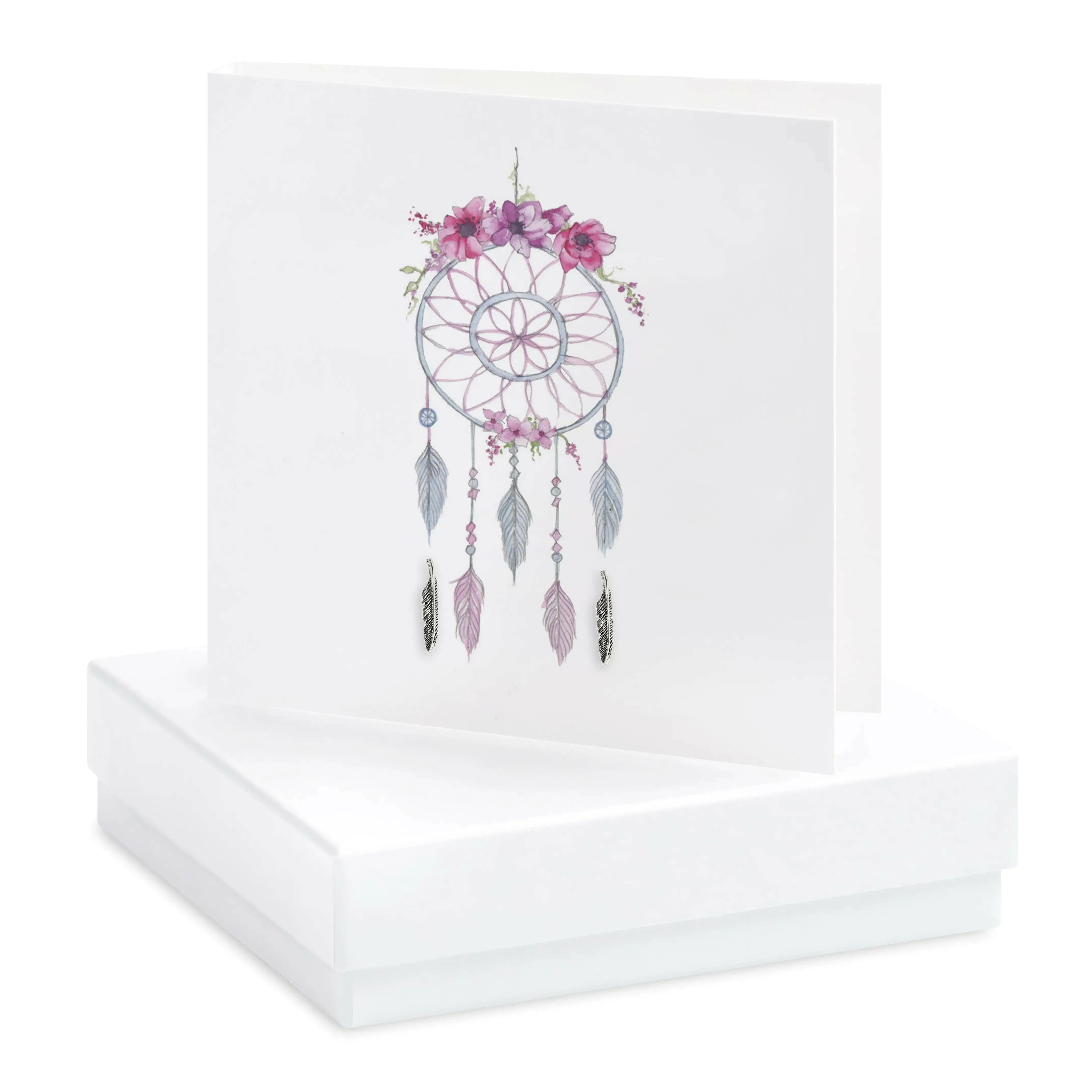 Handmade Sterling Silver Dreamcatcher Earrings - Bohemian Boxed Studs for a Unique Look