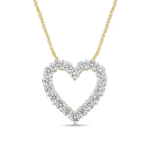 Heart Slider Necklace with 1.00ct of Laboratory Grown Diamonds in 9ct Yellow Gold