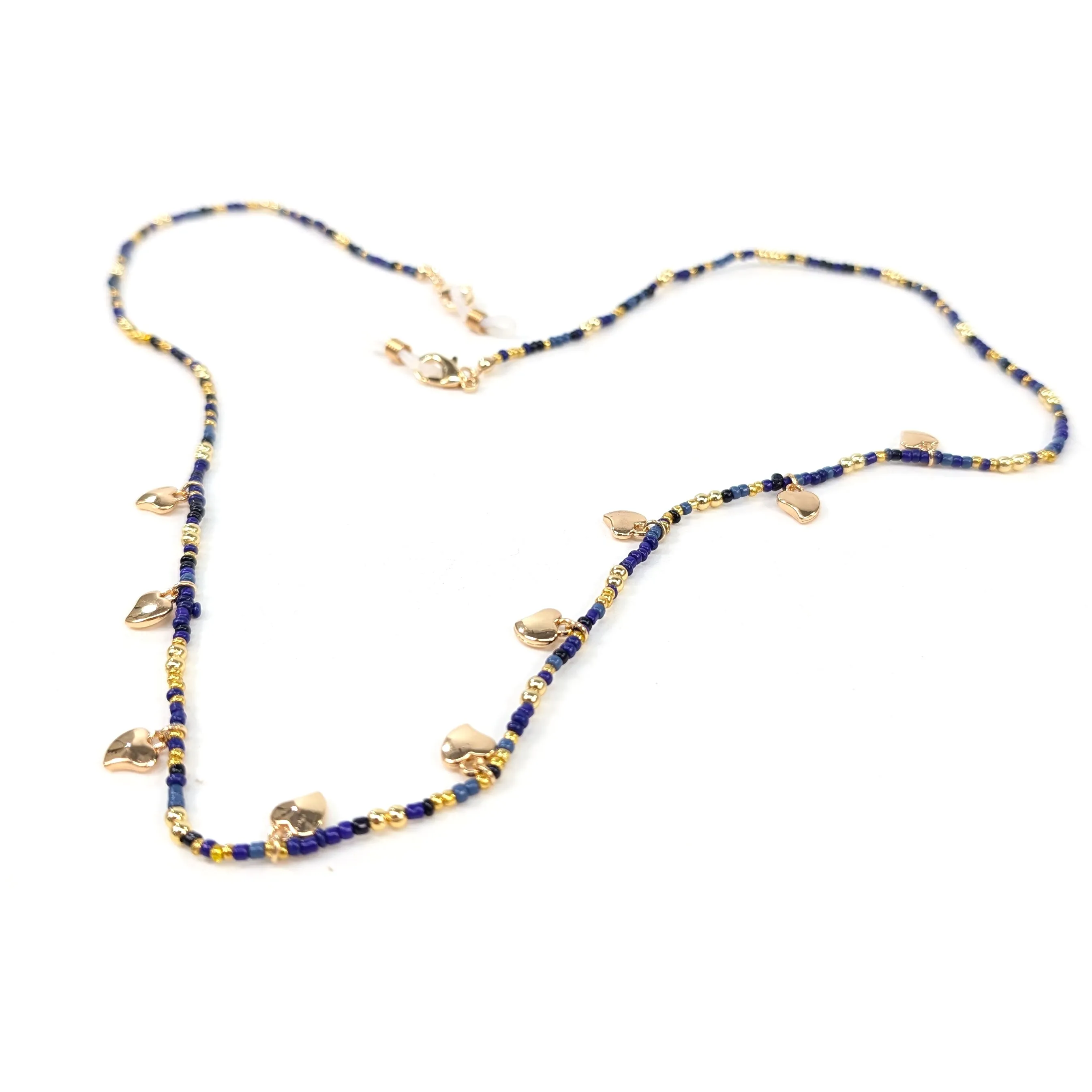 Hearts Neck Chain for Glasses - Navy Blue