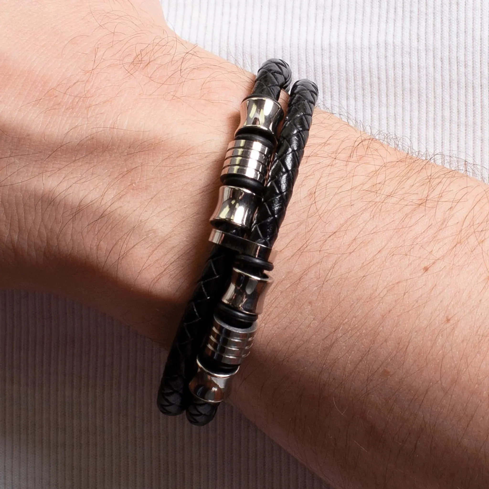 Isidoro Vintage Double Layer Leather Bracelet