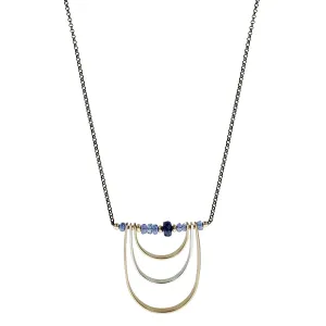 J & I Blue Sapphire Waves Necklace