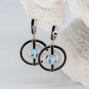 Jemma Sky Blue Topaz Earrings in Sterling Silver