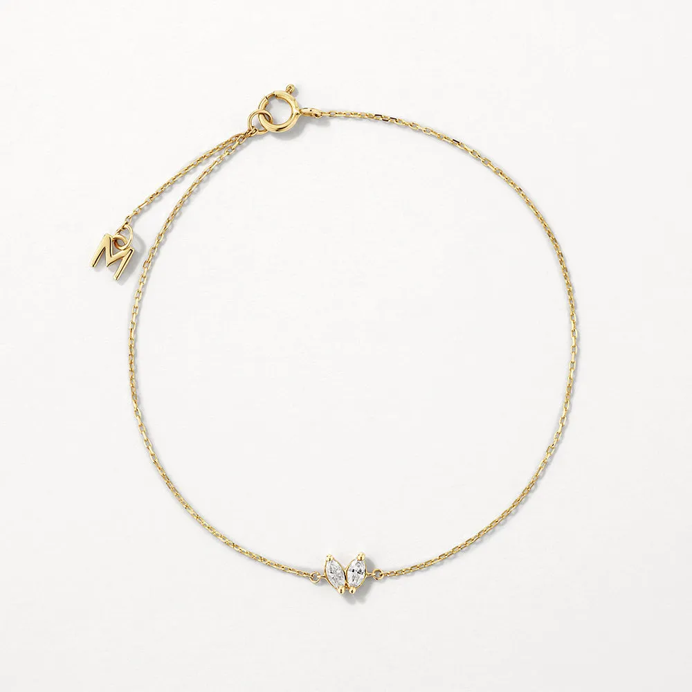 Laboratory-Grown Diamond Double Marquise Bracelet in 10k Gold