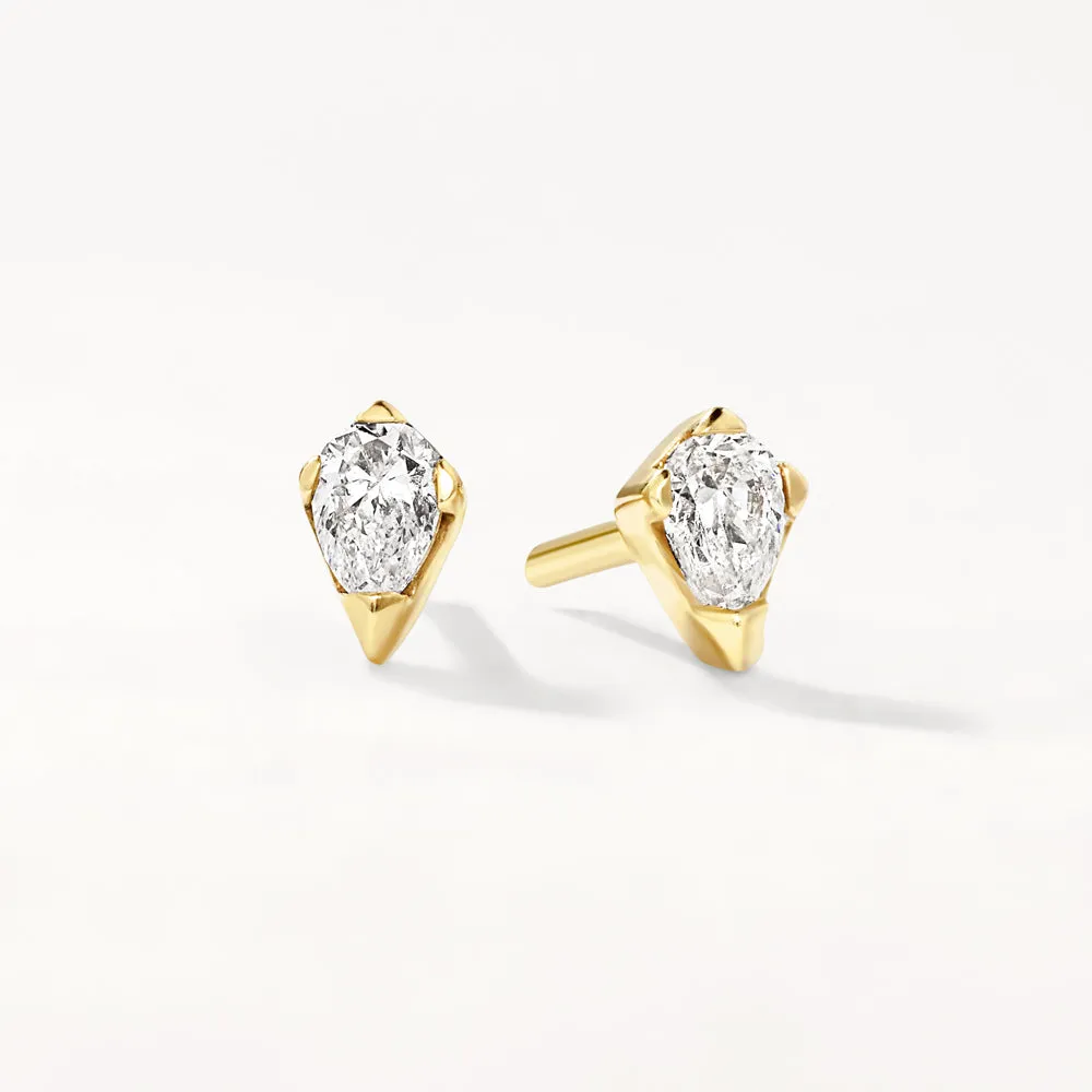 Laboratory-Grown Diamond Kite Stud Earrings in 10k Gold