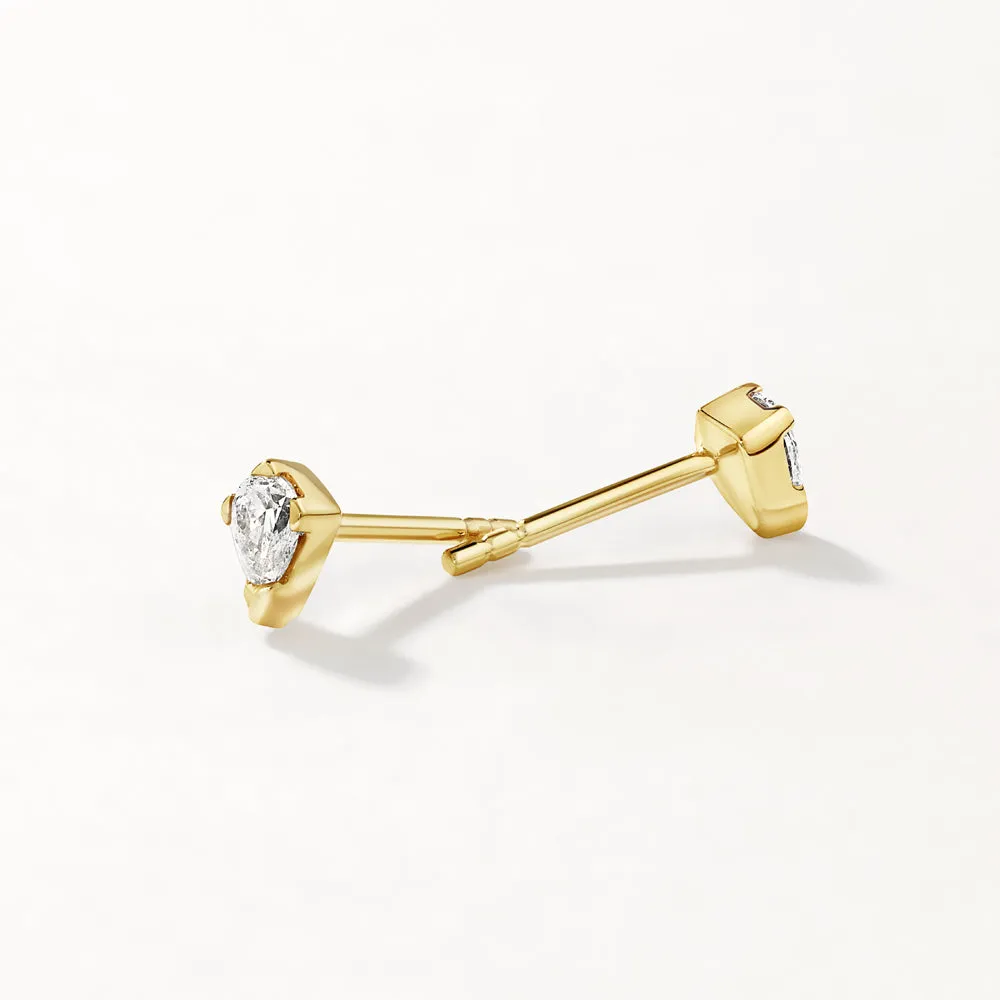 Laboratory-Grown Diamond Kite Stud Earrings in 10k Gold