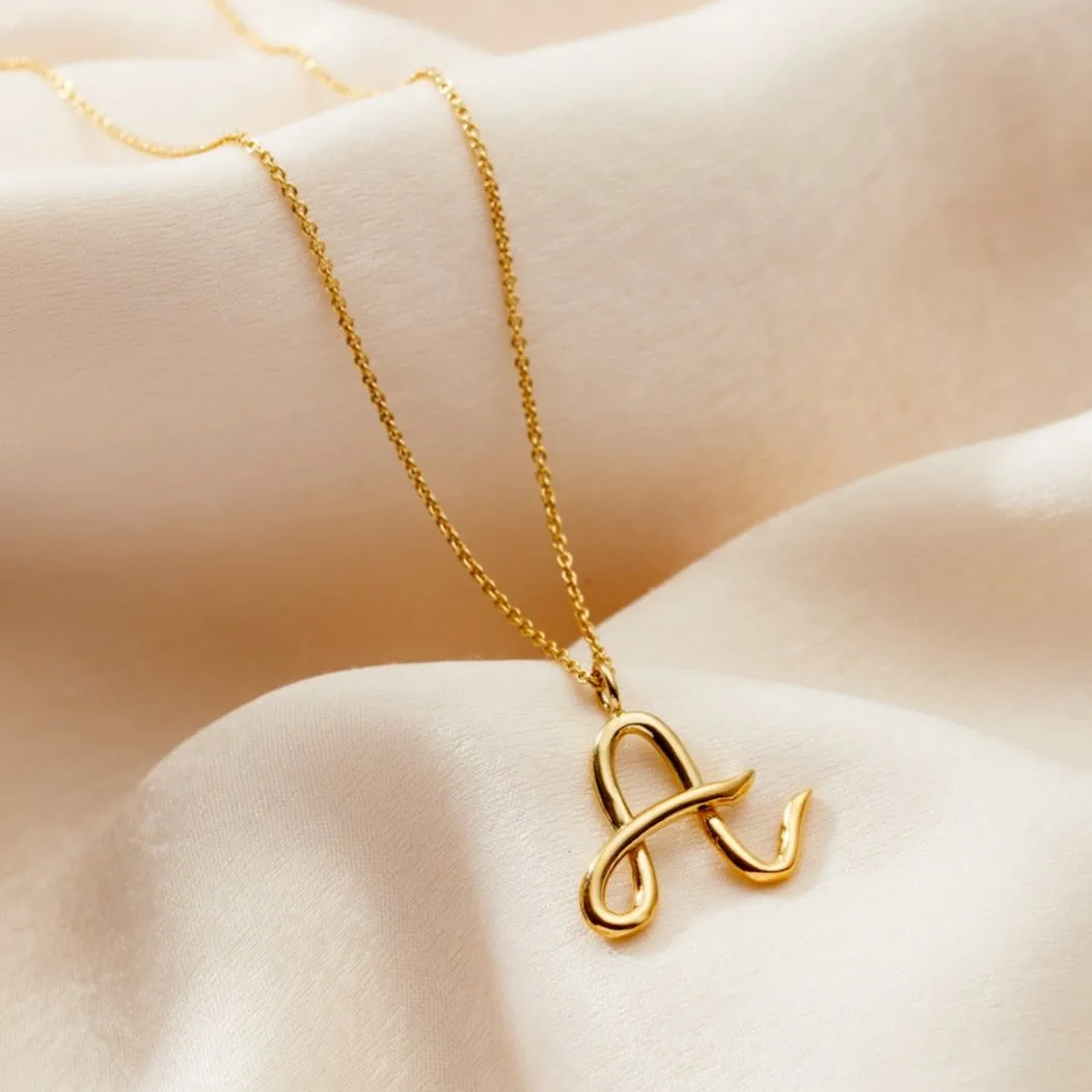 Large Organic Initial Necklace