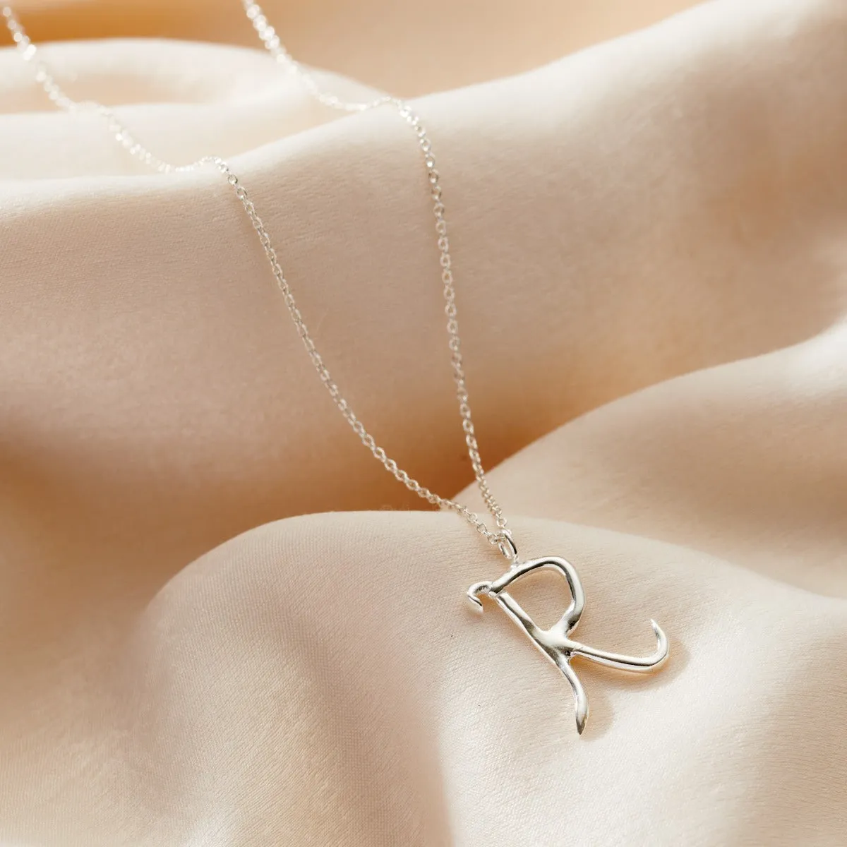 Large Organic Initial Necklace