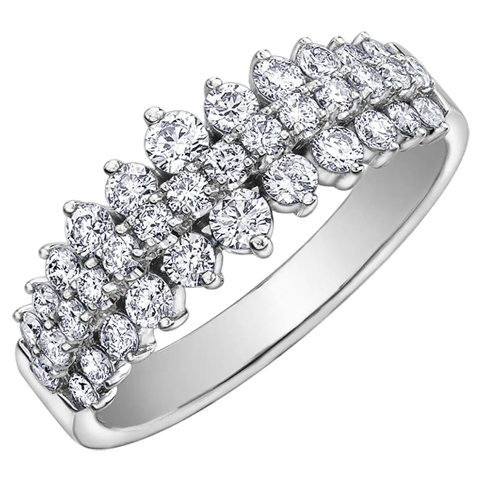 Layered Diamond Half Eternity Band