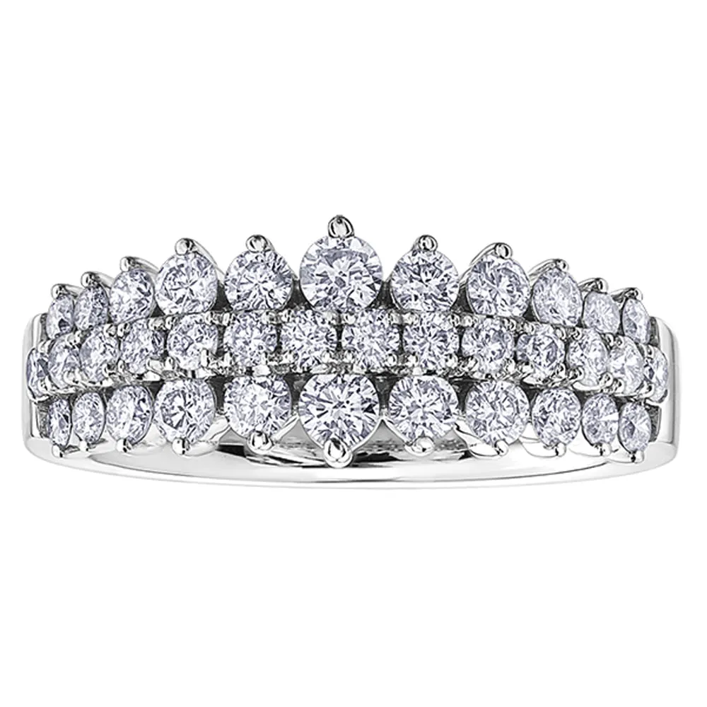 Layered Diamond Half Eternity Band