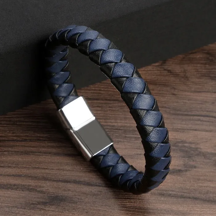 Leather-like Braided gentleman bracelet