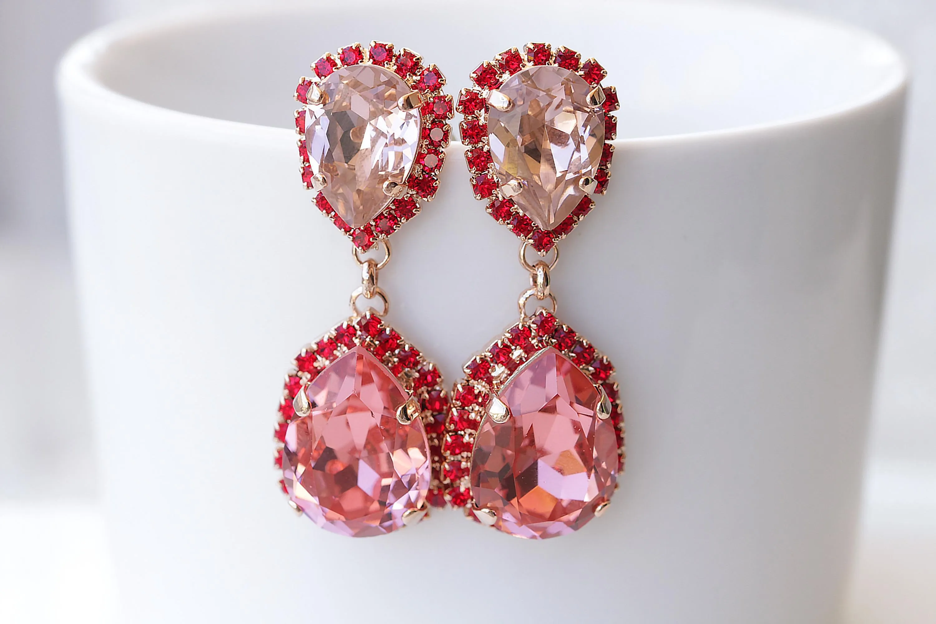 Light Red Earrings