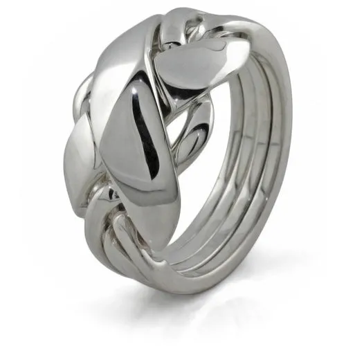 Mens 4 band STERLING SILVER Puzzle Ring 42SM