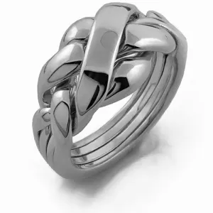 MENS 4 band STERLING SILVER Puzzle Ring MS-4C1