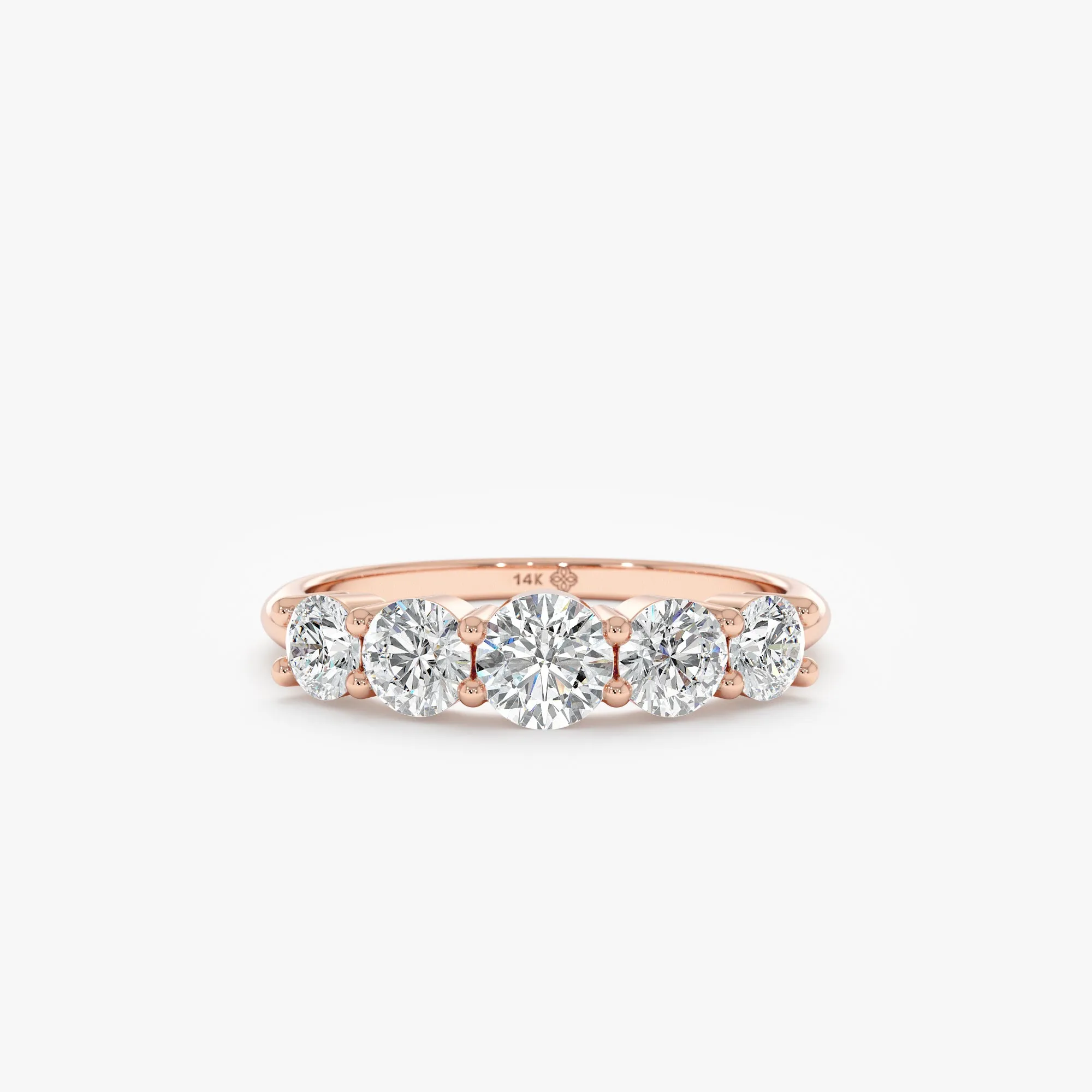 Minimalist Diamond Ring, Half-Eternity Ring, Alia