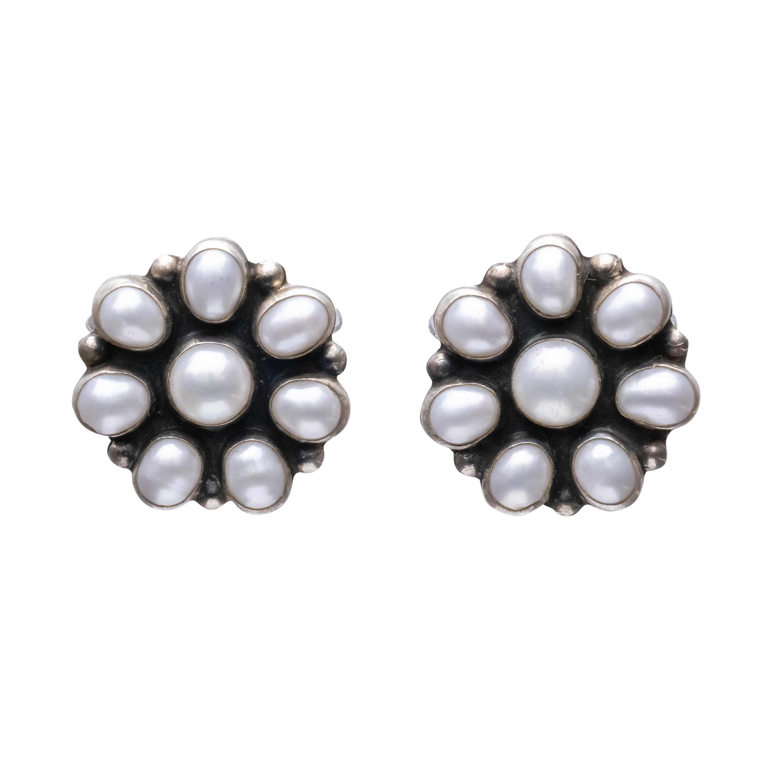 Mother of Pearl Cluster Flower Earrings | Michael Perry