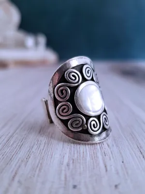 Mother of Pearl Ring - Sterling Silver