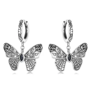 Mysterious Rose Butterfly & Coffin Gothic Earrings