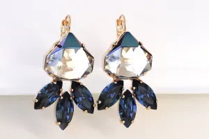 NAVY DROP EARRINGS