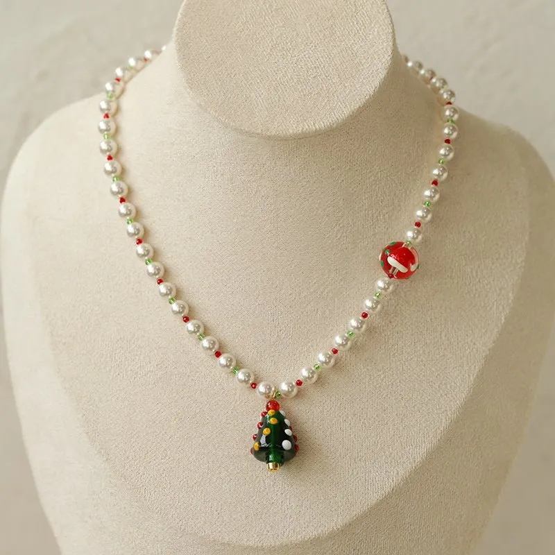 New Christmas Collection Pearl Beaded Necklace