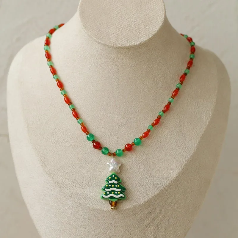 New Christmas Collection Pearl Beaded Necklace