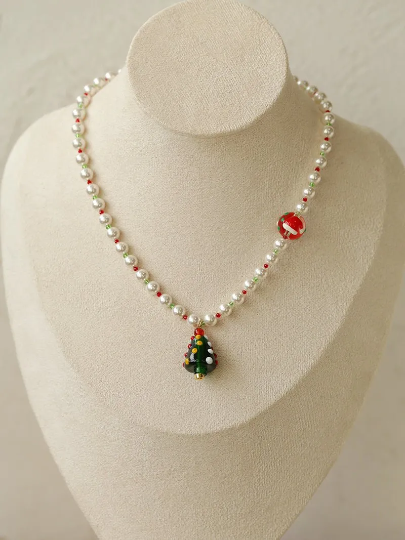 New Christmas Collection Pearl Beaded Necklace