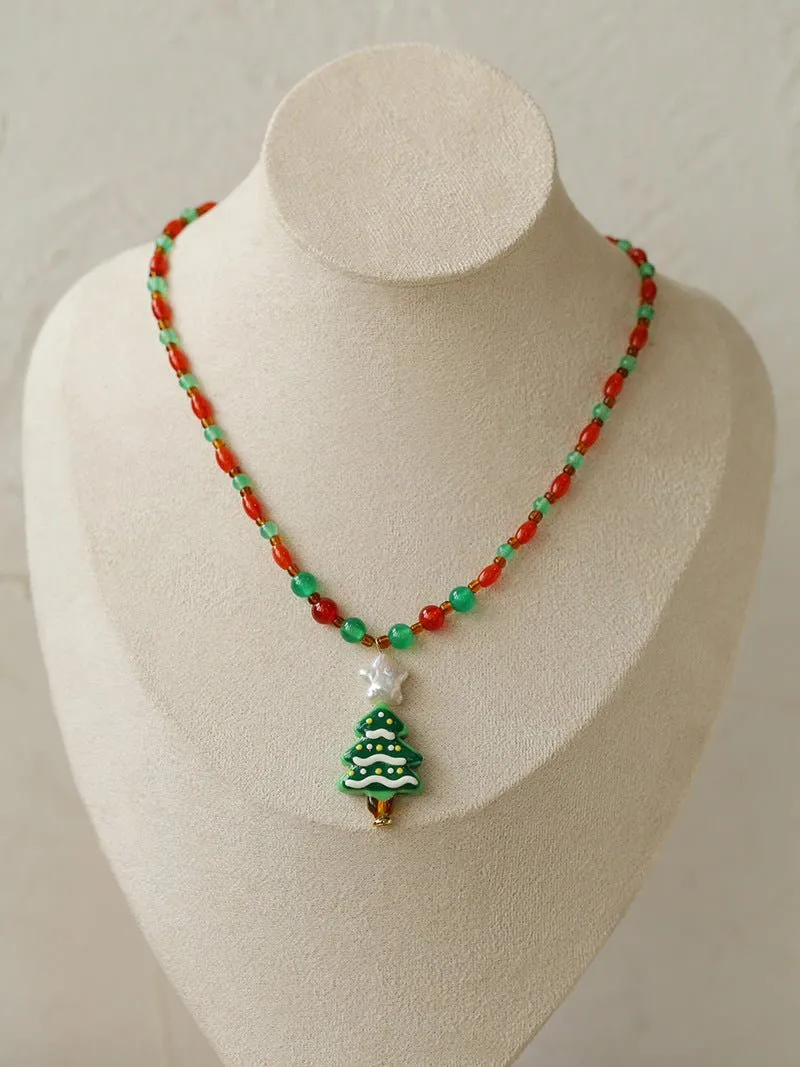 New Christmas Collection Pearl Beaded Necklace