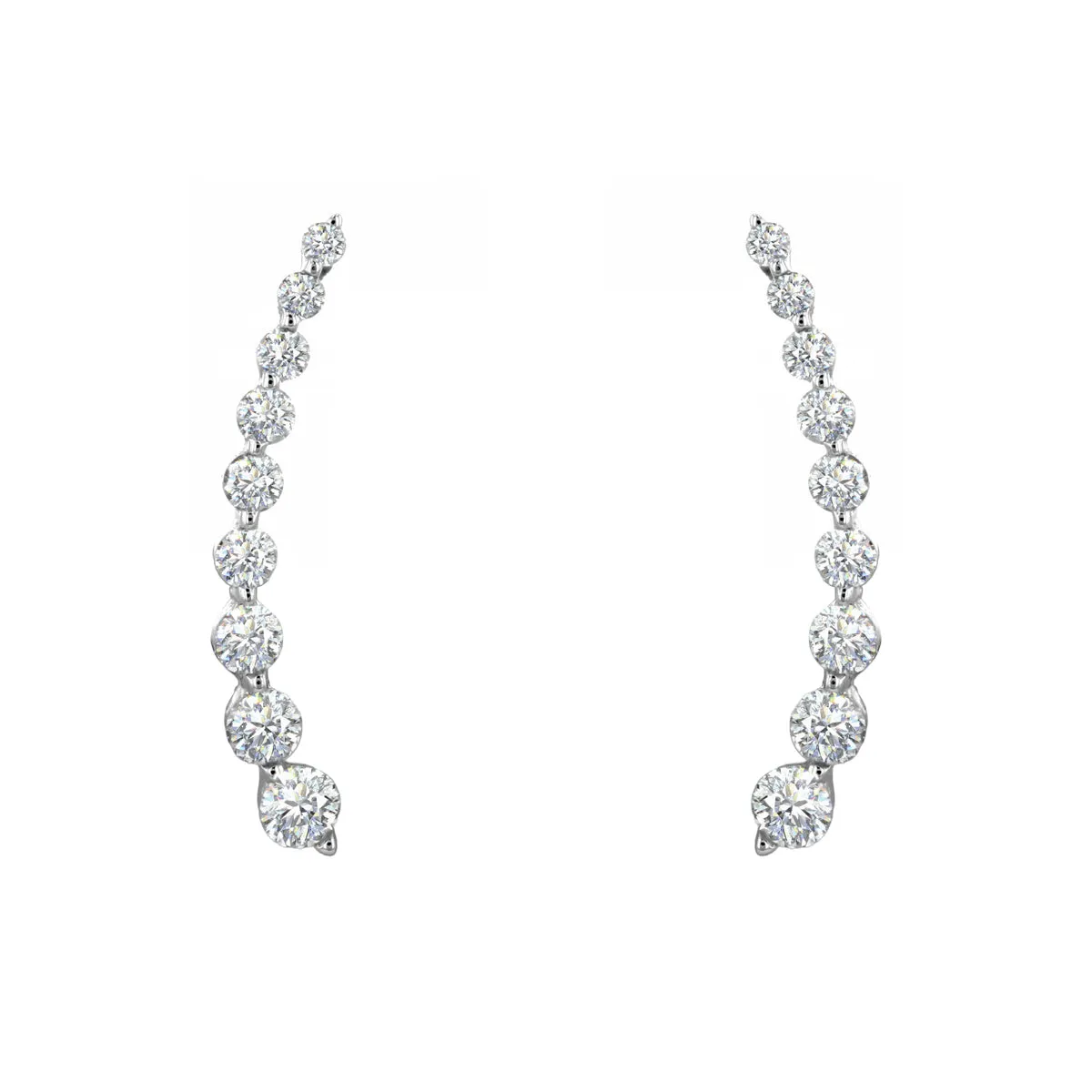 New York Collection Diamond Climber Earrings | 9K White Gold