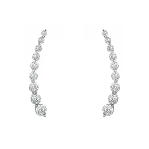 New York Collection Diamond Climber Earrings | 9K White Gold