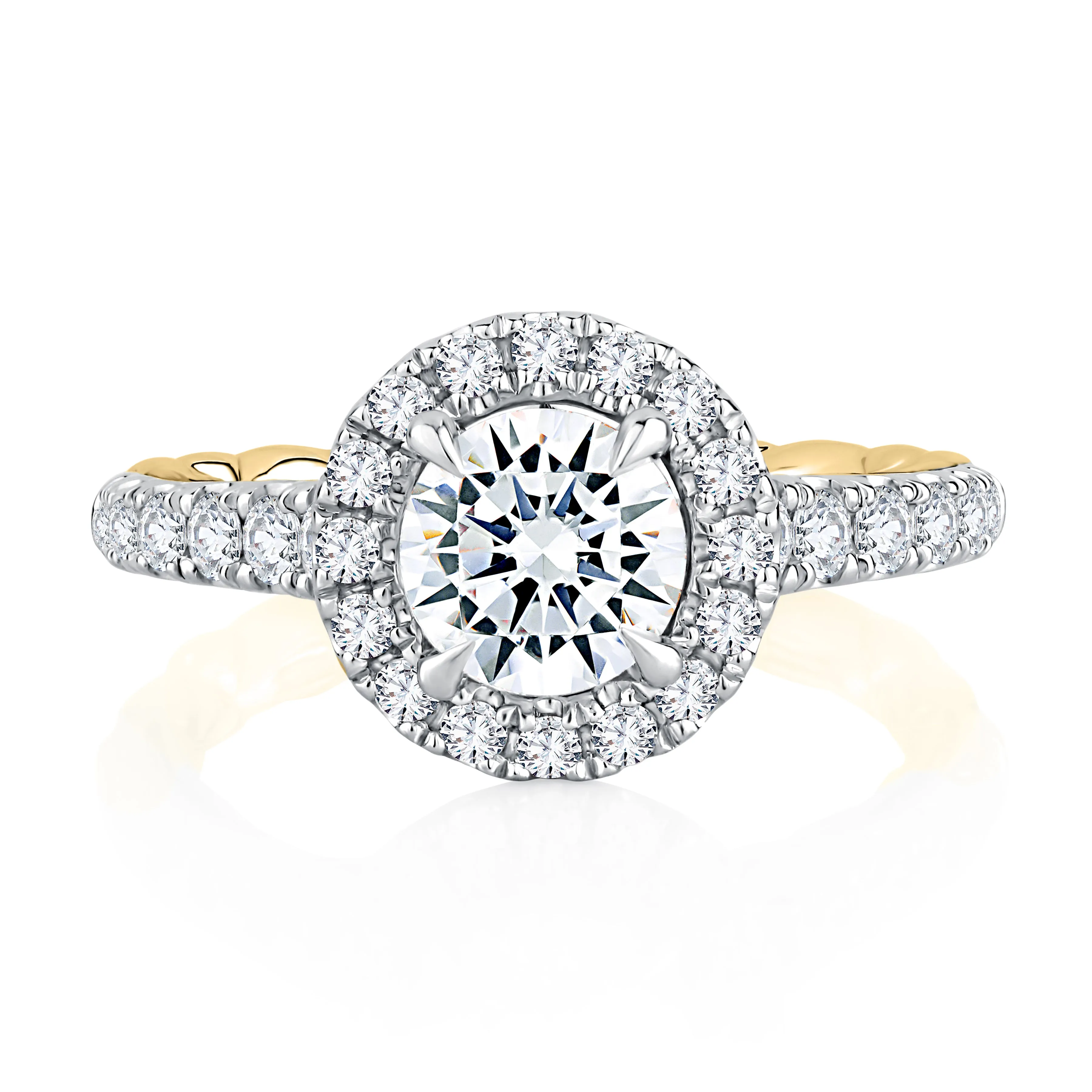 Noble Halo Round Diamond Engagement Ring