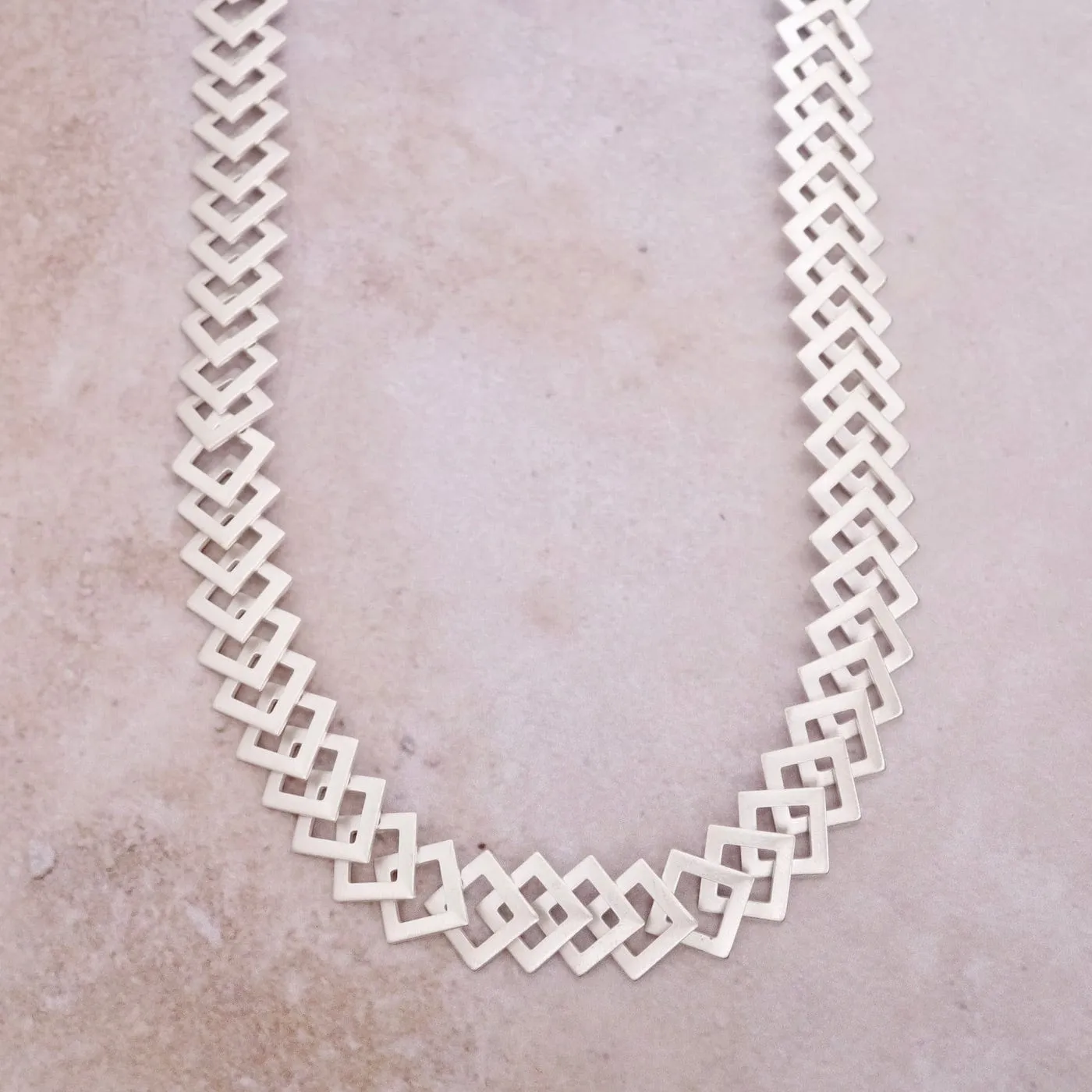 Open Diamond Link Necklace