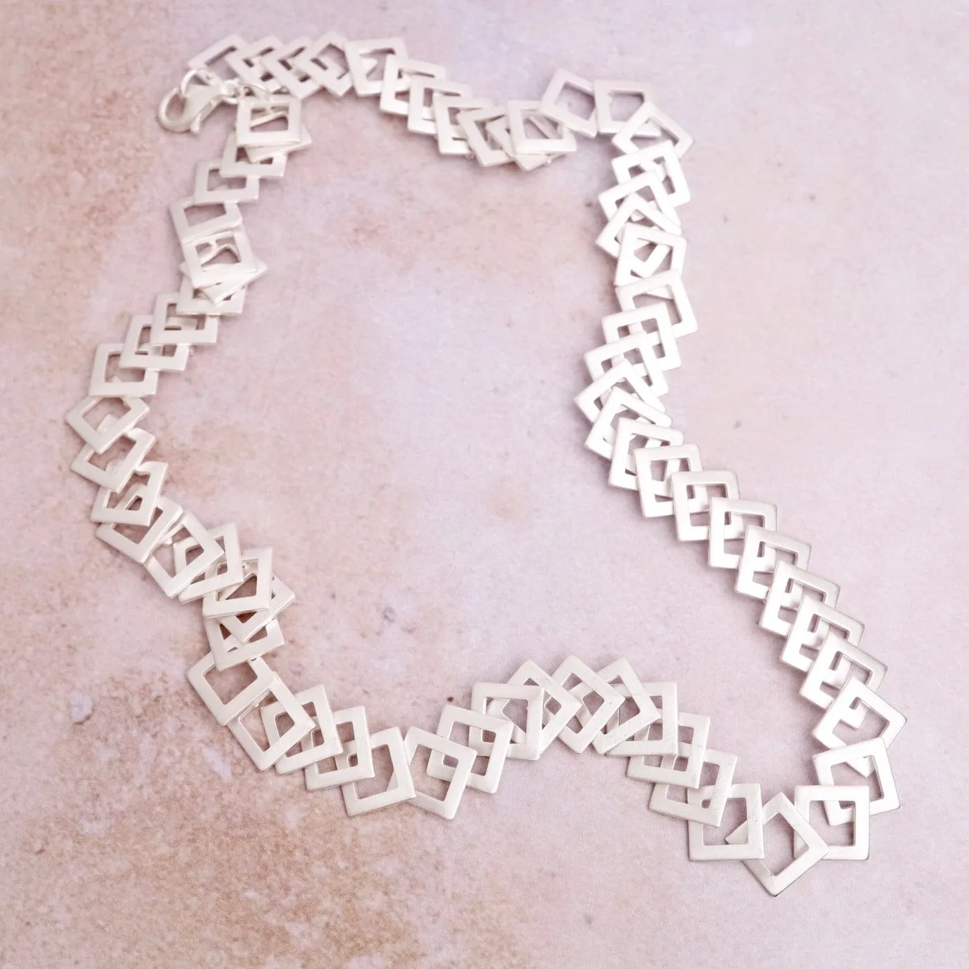 Open Diamond Link Necklace