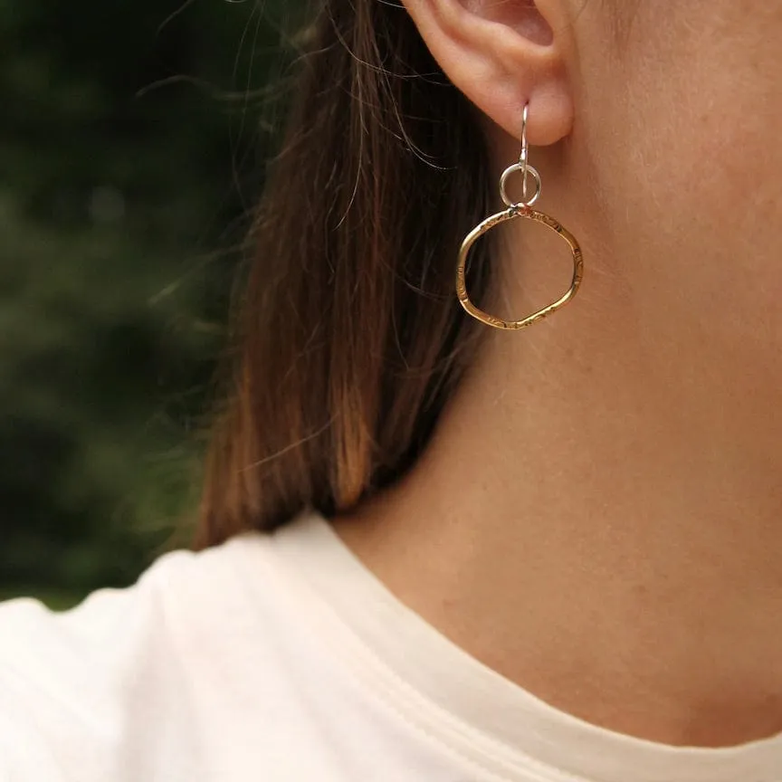 Organic Shape Brass Hoops