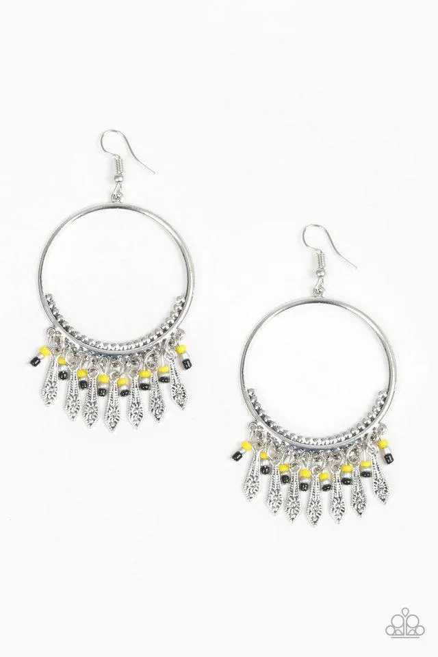 Paparazzi Earring ~ Floral Serenity - Yellow