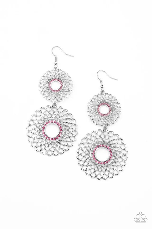 Paparazzi Earring ~ Regal Roulette - Pink