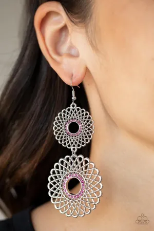 Paparazzi Earring ~ Regal Roulette - Pink