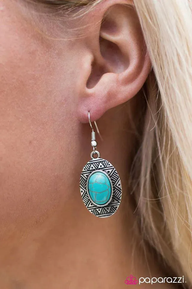 Paparazzi Earring ~ Sunny Sunstones - Blue