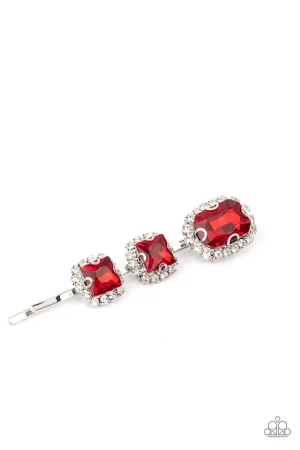 Paparazzi Hair Accessories ~ Teasable Twinkle - Red