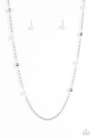 Paparazzi Necklace ~ Showroom Shimmer - White