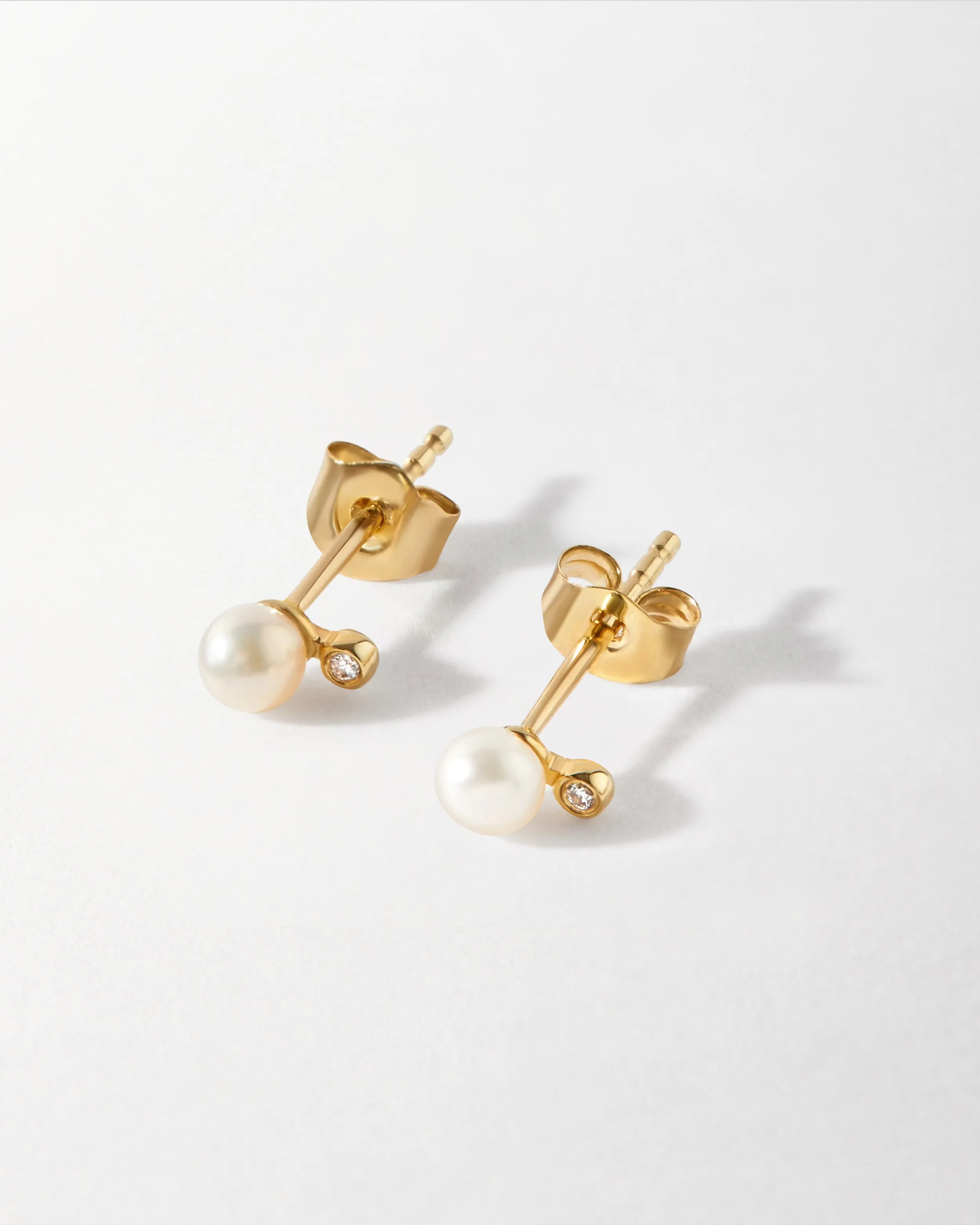 Pearl Diamond Stud Earrings