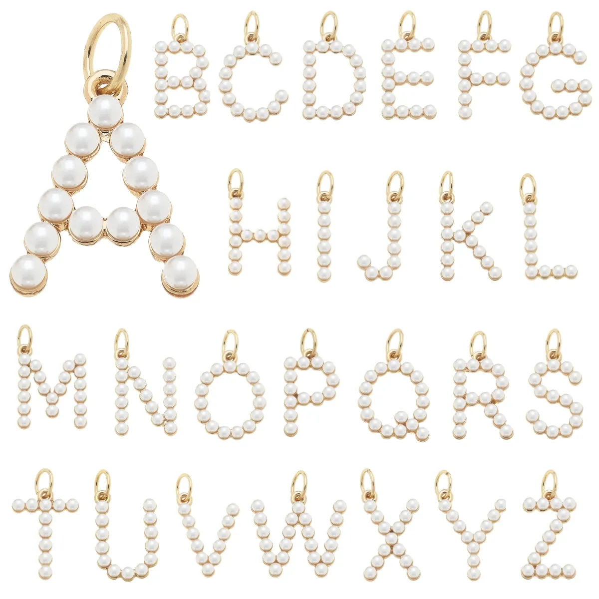 Pearl Studded Letter Charms