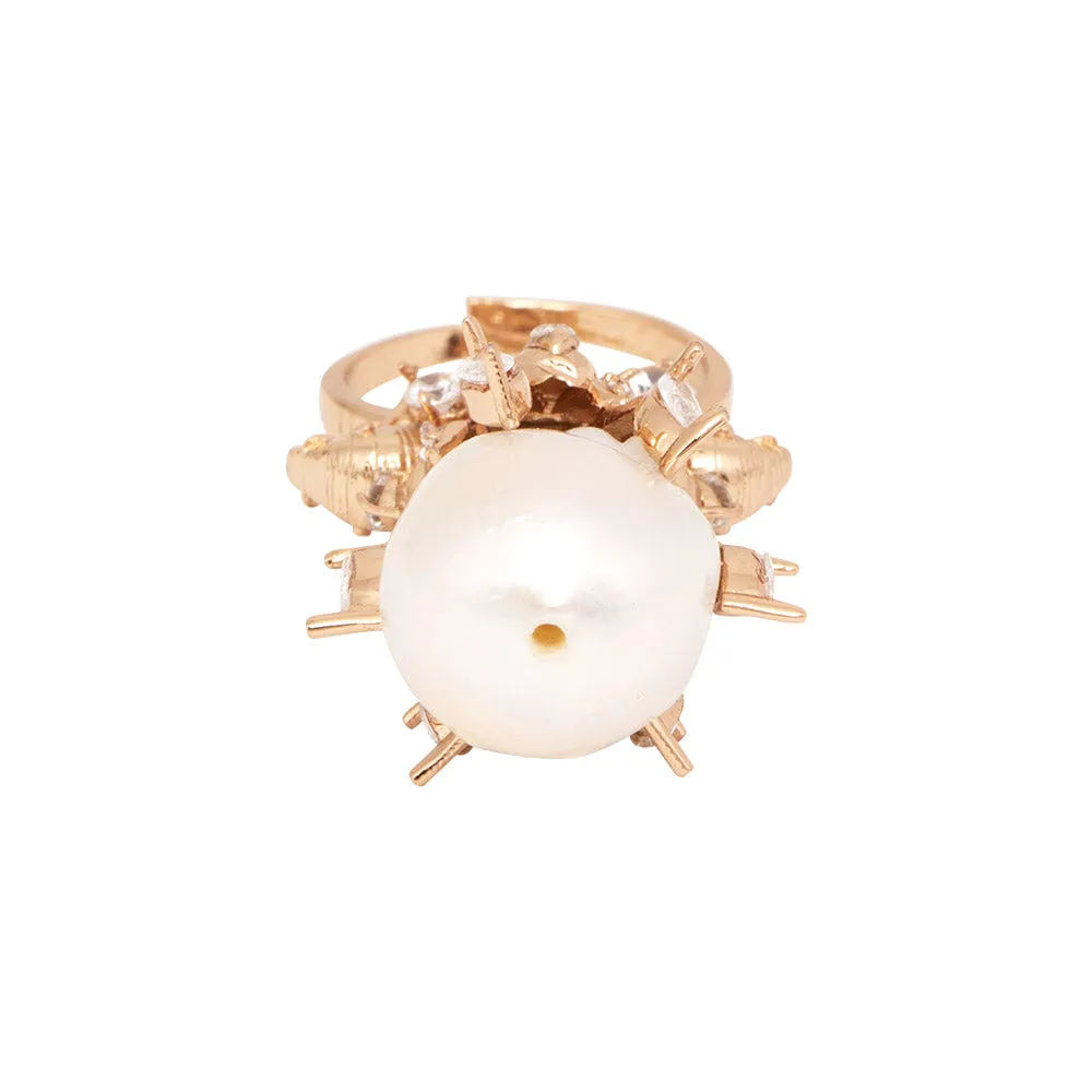 Pearlite Moon Ring