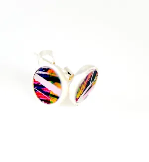 Pinks /yellow /Black Sterling silver / aluminium studs