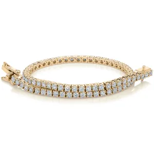 Premium Laboratory Created Diamond, 3 carat TW round brilliant tennis bracelet in 14 carat yellow gold