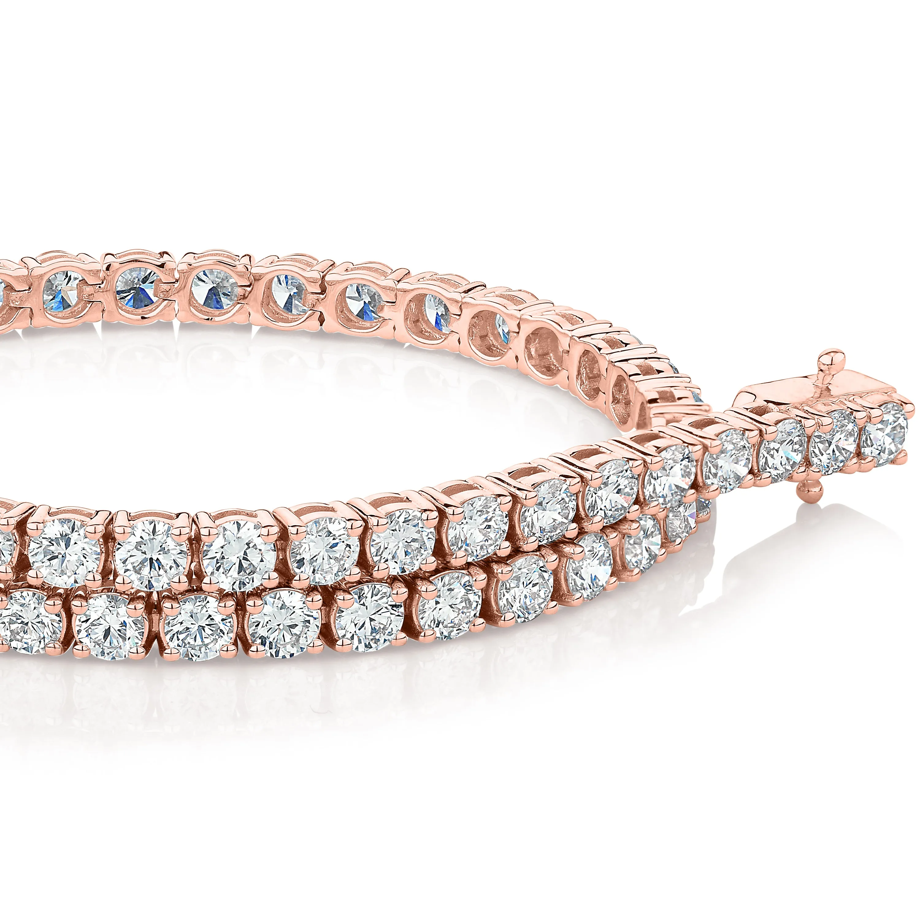 Premium Laboratory Created Diamond, 5 carat TW round brilliant tennis bracelet in 10 carat rose gold