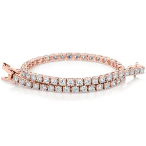 Premium Laboratory Created Diamond, 5 carat TW round brilliant tennis bracelet in 10 carat rose gold