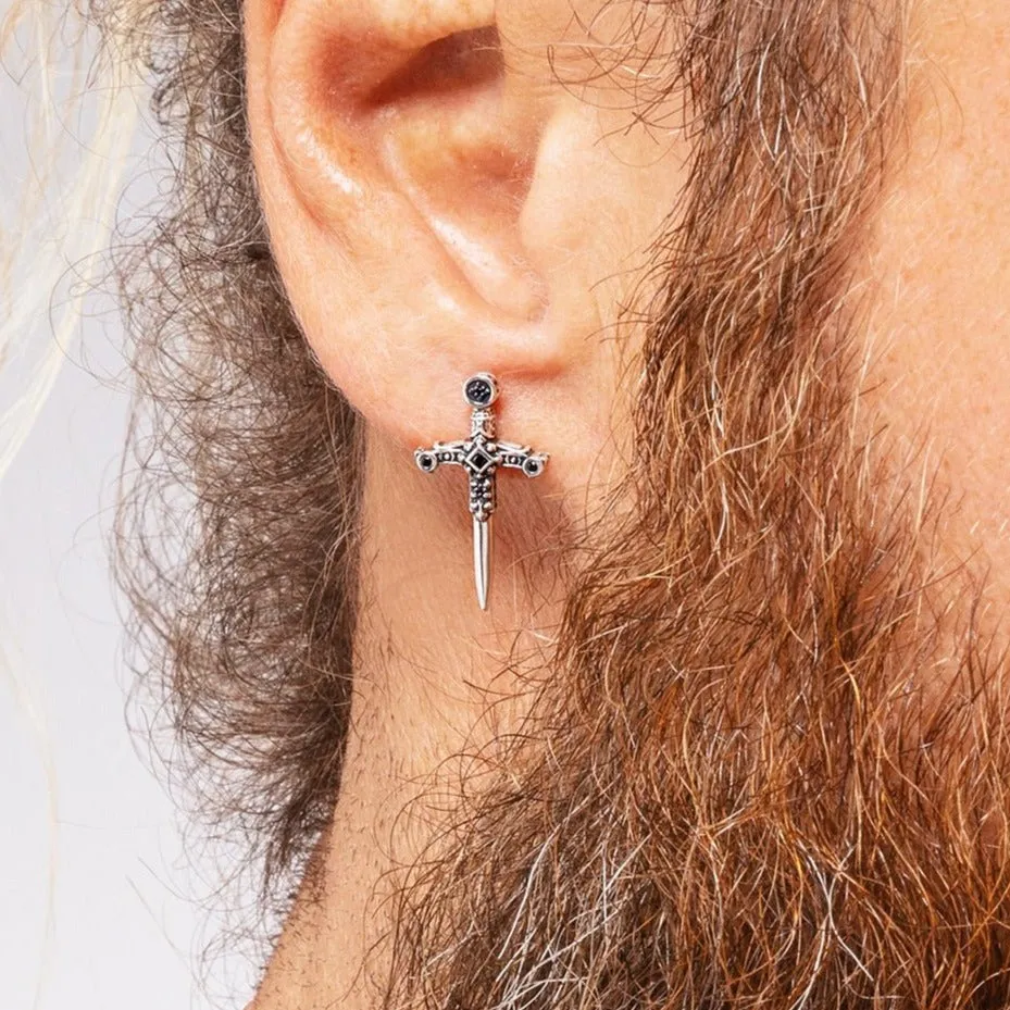 Punk Cross Sword Stud Earrings